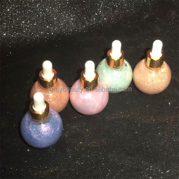 Multi-use Soft Jelly Highlighters Facial Shimmer Body Glow Glitter Private Label Transparent Liquid Highlighter for Face Makeup