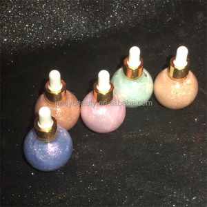 Multi-use Soft Jelly Highlighters Facial Shimmer Body Glow Glitter Private Label Transparent Liquid Highlighter for Face Makeup