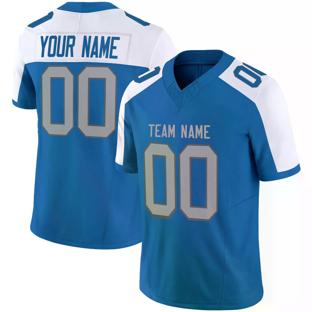 Blue Alternate Gray Authentic Custom Football Jersey