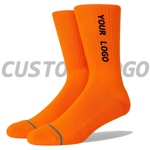 Socks Uron Solid Color Basic Style Men's Crew Socks For Men Custom Logo Design Crew Socks From China