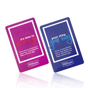 Customized Printable CR80 Hotel Key Card FM11RF08 Chip 1K Byte Memory 13.56MHz rfid hotel key access control cards