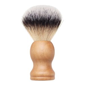 Wholesale Custom Logo Wooden Handle Nylon Hair Shaving Brush for Mens Wet Grooming