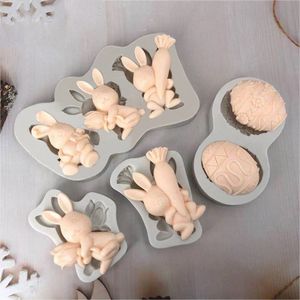 Hot Sale Food Grade Diy Cake Baking Tool Chocolate Candy Mold Easter Bunny Rabbit Silicone Mold