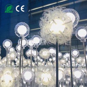Creative Solar Powered Ball-in-ball Ground Lamp Outdoor Lawn Project Lighting Christmas Light Decorative Dandelion Lamp