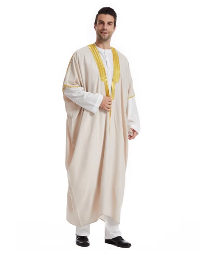 Limanying factory Supply high quality Islamic clothing abaya white men design new style thobe for men