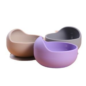 New BPA free eating training food containers classic kids dining dinnerware Custom Silicone Suction Baby bowl