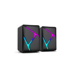 OEM Computer Speakers USB Gaming Speakers with RGB LED Light 3.5mm Aux Input Mini Speaker for PC, Desktop, Laptop, Cellphone