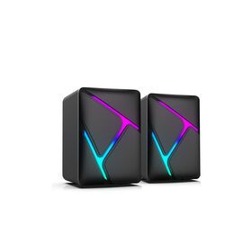 OEM Computer Speakers USB Gaming Speakers with RGB LED Light 3.5mm Aux Input Mini Speaker for PC, Desktop, Laptop, Cellphone