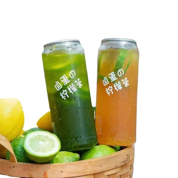 Custom Logo Bulk 500ml Cold Soft Drink Juice Pet Cans for Party Recycle Transparent 500ml Disposable Bottles Plastic Drinking