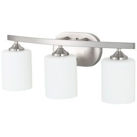 Delity Bathroom Lighting Fixtures Over Mirror  Bath Vanity Lights in Brushed Nickel with White Glass Shades