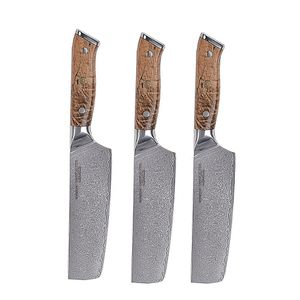 VINOX new arrival 67 layer damascus nariki knife wood handle damascus steel kitchen knife