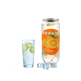 Exotic drink in 350ml slim can packing Orange Flavored Sparkling Water