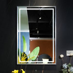 Farmhouse Home Decor Bathroom Wall Mirror Tempered Glasses Washroom Metal Frame Mirror