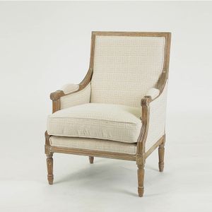 Classic design hand carved living room armchair/upholstered wooden furniture(CH-811-Oak)