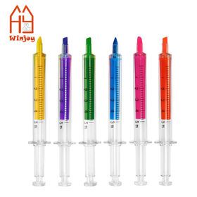 Custom/Wholesale Injection Syringe Shape Novelty Bright Colors ,Chisel Tip,Highlighter,Assorted Highlighters Marker Pen For Kids