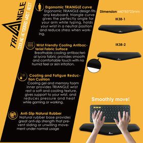 Mouse pad,Wrist rests,keyboard arm rest,TRIANGLE Wrist Rest Ergonomic Cooling Wrist Rest with Cooling Antibacterial Fabric