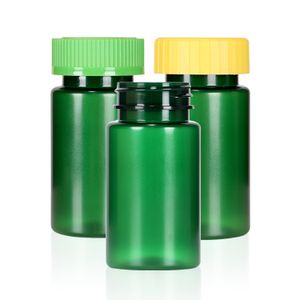 100ml Green Pill Bottle for Gummy Plastic Bottles for Gummy Color Customizable PET Bottles for Gummy