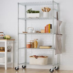 5-Tier Kitchen Storage Organizer Wire Shelving Unit Adjustable Metal Shelf Rack