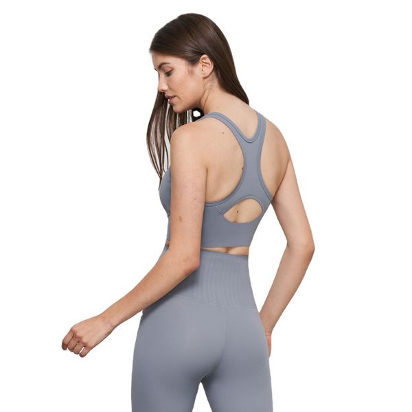Women's Casual Fitness Vest with Zipper Hollow Beauty Back Yoga Bra for Summer Sports Custom Logo Tennis Wear OEM Team Name