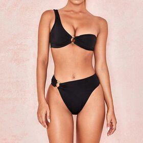 Women Clothing Custom Black One Strap Womens Swimsuits Sexy Bikini 2021