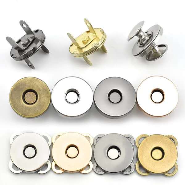 YK 3698  hot sale bag accessory hardware round magnetic buckle with customized sizes