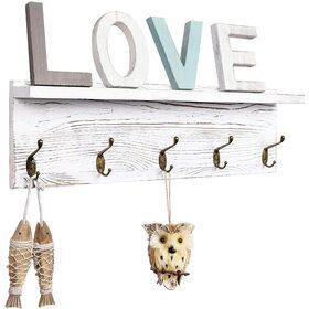 Solid Wood Wall Mounted Coat Rack 2022 Best Sell Rustic White Metal Hat Coat Rack Multipurpose Clothes Hanger Stand Modern 10pcs