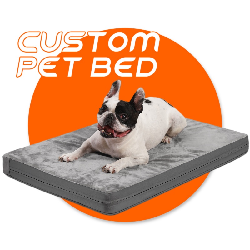 Custom memory foam dog bed mattress cozy sleeping customised custom logo hairy luxury orthopedic pet dog bed