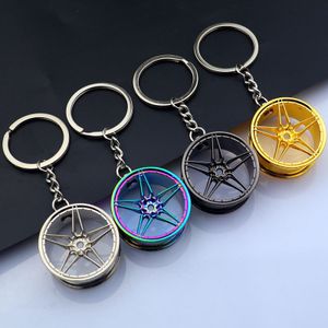 Wholesale Hot Sale Car Keychain Turbo Metal Keyring Creative Car Wheel Key Chain Custom Laser Logo Hot Wheels Key Holder