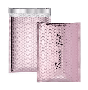 GDCX Metalic/ Bubble Bags Padded Envelope Metallic Garment  Packaging Bag Black/Pink/Purple Bubble Mailer Matte Metallic Mailer