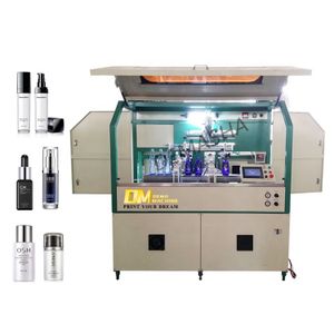 DM Automatic Cylindrical Glass Container Screen Printing Machine for Glass Beverage Bottle