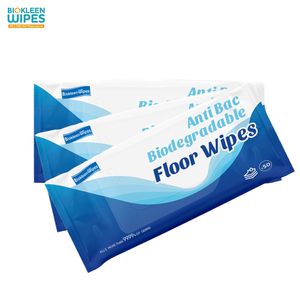 Biokleen Private Label 50pcs Disposable Floor Cleaning Wipes Wet Mop Wipes