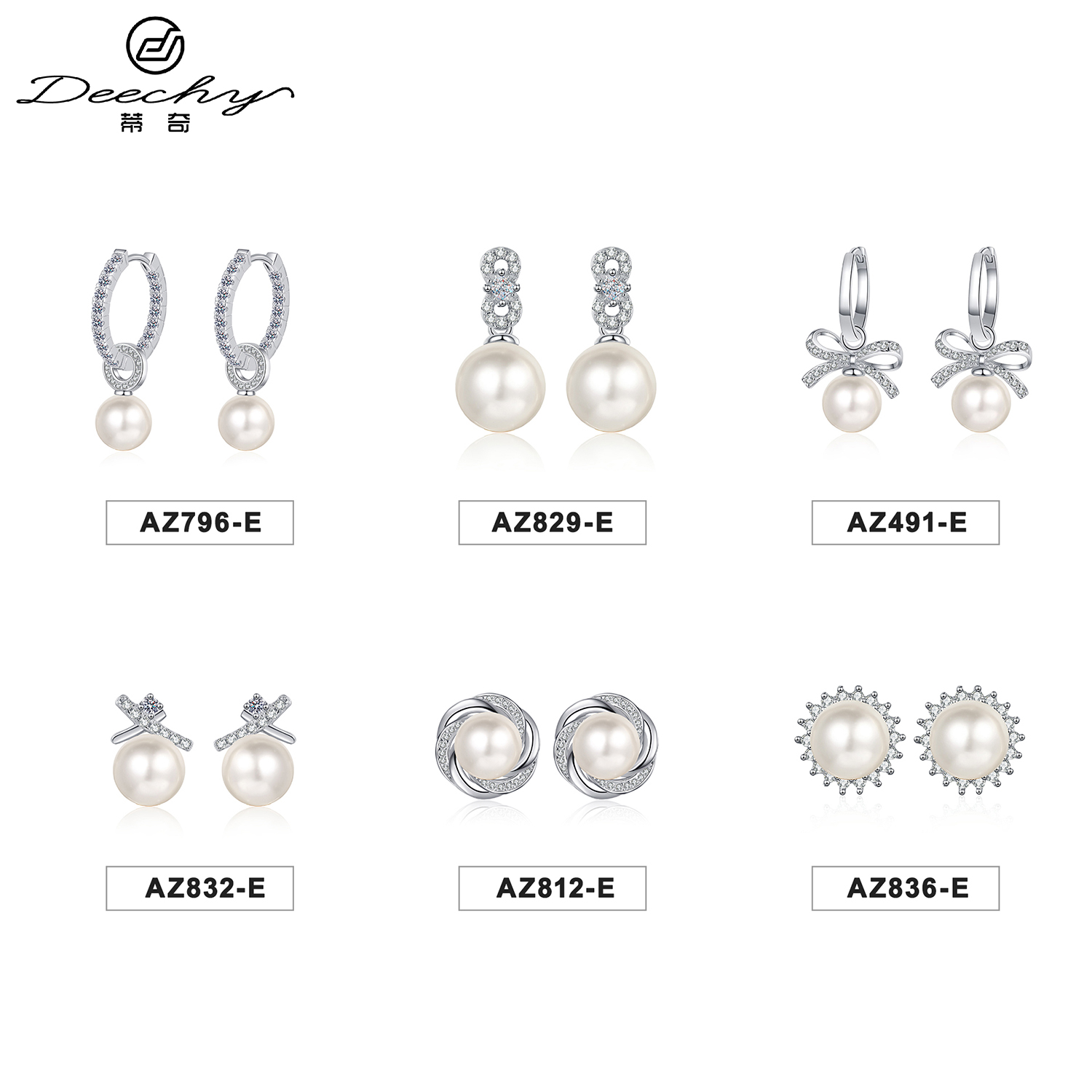 Deechy ladies 1ct moissanite earrings s925 silver women real fine jewelry moissanite natural freshwater pearl stud earrings