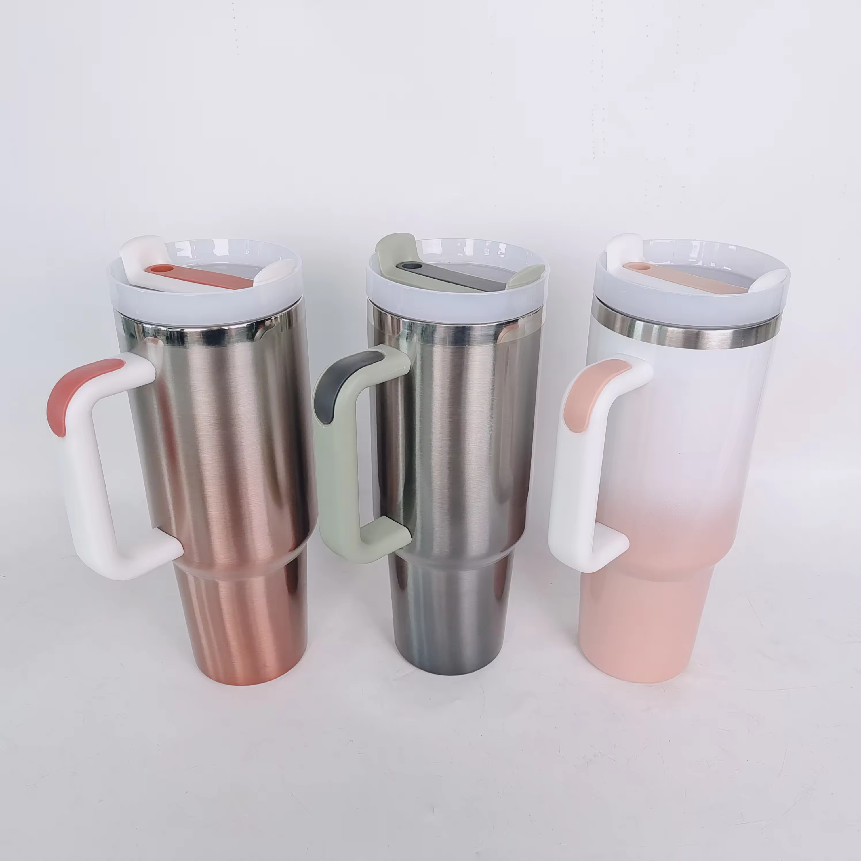 Lu'an Xinmao International Trade Co., Ltd. 2024 NEW ARRIVAL Wholesale 40 oz h2.0 Double Wall Vacuum Stainless Steel solid plain Tumbler Travel Mug With Handle