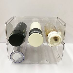 Choice Fun Kitchen Cabinet Water Bottle Storage Holders Set Plastic Storage Wine Rack Stackable Clear Bottle Holders