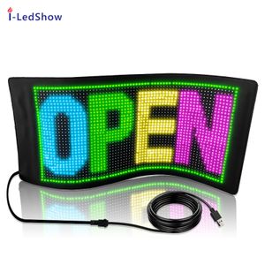 Shop Open Sign Flashing Scrolling Digital Flexible LED Screen Glass Window Advertising Display APP Control LED Sign Board