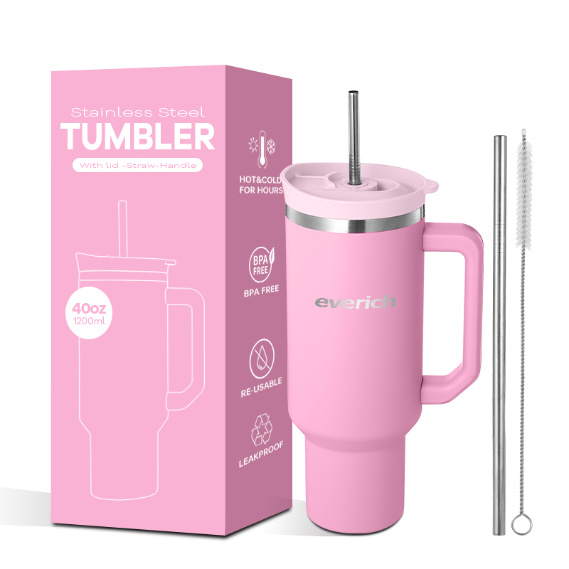 Everich And Tomic Housewares Co., Ltd. Best Selling 40oz Double Wall Stainless Steel Beer Tumbler New Lid Straw Customizable Logo Hot Camping Travel Coffee Water Tea