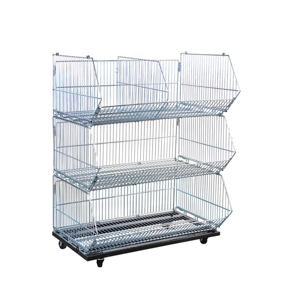 Supermarket Promotional Metal Stackable Rack Display Bins Wire Storage Basket