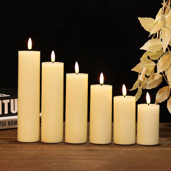 Bulk Dancing Flameless LED Candles with Remote Control Simulated Wax Candle Battery Powered Pillar Candles for Events
