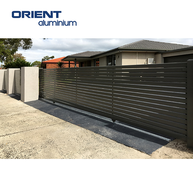 Orient Aluminium (weifang) Co., Ltd. New Style Aluminum Factory Decorative Swing Aluminum Gate House Main Gate Villa Door Courtyard Entrance Sliding Gate