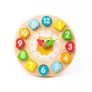 COMMIKI Kids Montessori Wooden Toy Intelligent Building Block Cognitive Education Toys Digital Clock Jigsaw Puzzles
