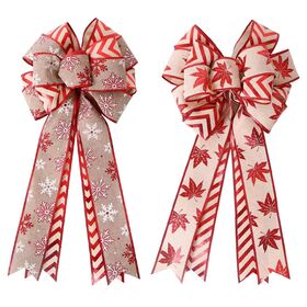 EESHION HOME DECOR CO. LIMITED Double layered Christmas bow pendant, Christmas tree decoration, Christmas decorations