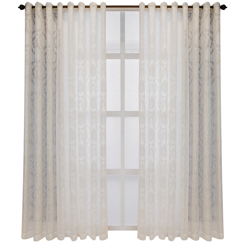 Manufacturers wholesale white European style jacquard light opaque Living Room House Curtain