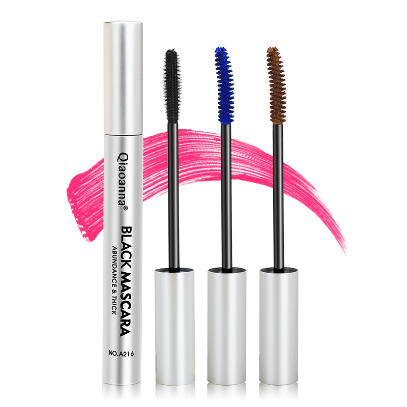 Qiaoanna Private Label Fiber Custom Waterproof Eyebrow Customized OEM Eye Volume 4D Eyelash Color Wholesale Colorful Mascara