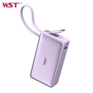 WST Wholesale 10000mAh  Power Bank LED Digital Display Fast Charging Mini Li-Polymer Battery Pack Portable Charger for Travel