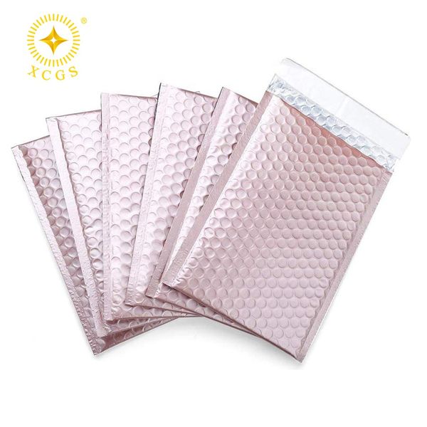 Wholesale 6x9 inches Rose Gold Metallic Glamor Bubble Padded Envelopes Bubble Envelopes For Cosmetic Products Shipping