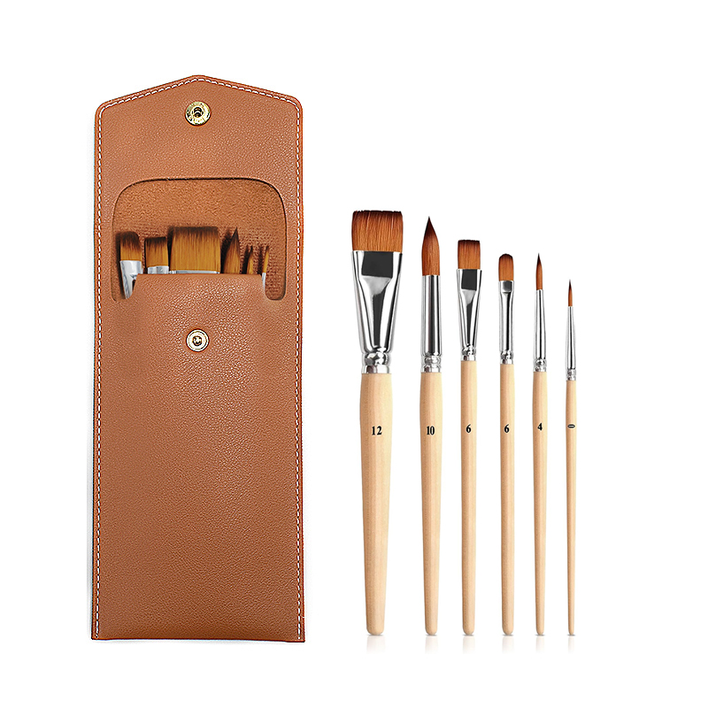 Travel Watercolor Brushes bag PU Leather Waterproof Painting Kit Portable Watercolor Gouache Paint Brush Storage Bag for Artists
