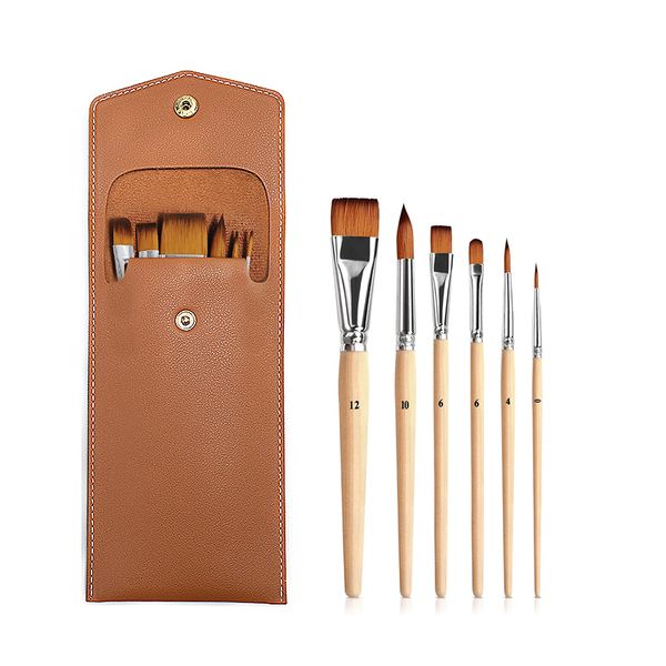 Travel Watercolor Brushes bag PU Leather Waterproof Painting Kit Portable Watercolor Gouache Paint Brush Storage Bag for Artists