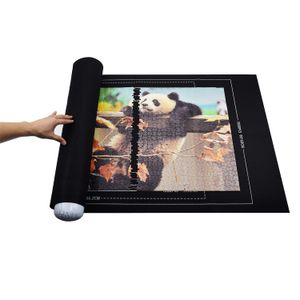Large Puzzle Roll Up Mat - Store and Transport Jigsaw Puzzles Up to 1500 Pieces - 46" x 26" Felt Mat