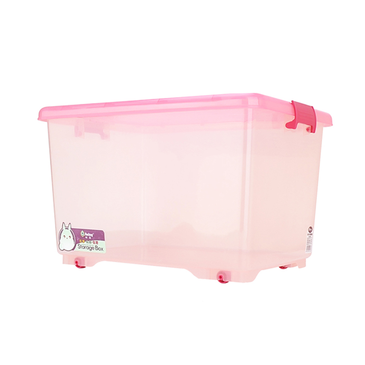 Jieyang Yinsum Plastic Products Factory Transparent Plastic Cloth Storage Boxes With Four Wheels