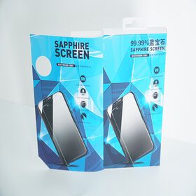 Wholesale Customized Recycled Paper Tempered Glass Film Packaging Box With Hook For Mobile Phone